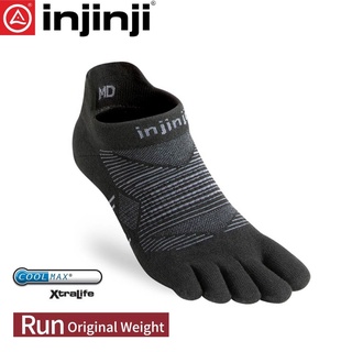 【INJINJI 美國 RUN 輕量吸排五趾隱形襪《濃黑》】0396/五指襪/專業排汗襪/登山健行襪/休閒襪