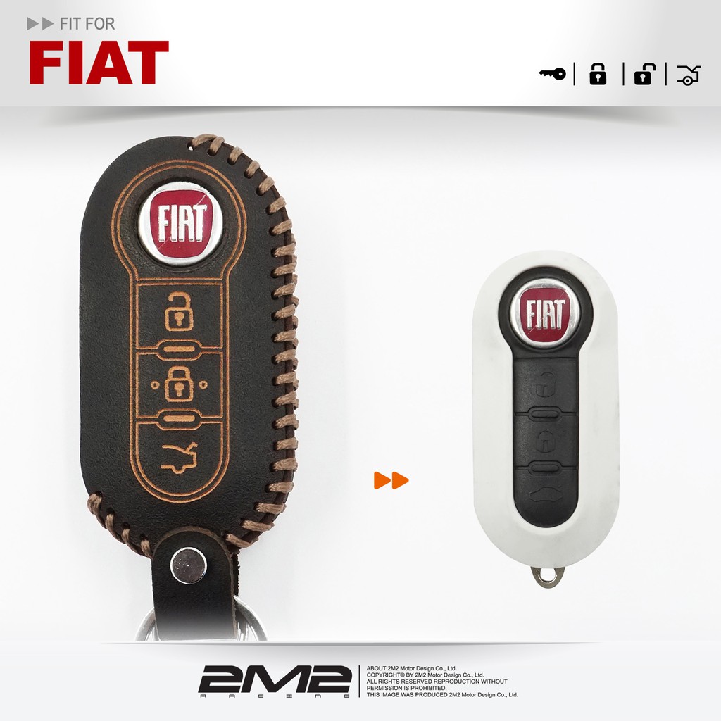 【2M2】FIAT 500 Doblo Fiorino Punto Evo Qubo 飛雅特 汽車 晶片 鑰匙 皮套 包