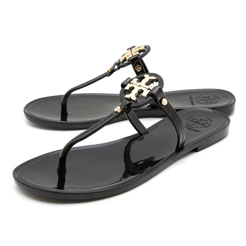 tory burch black jelly sandals