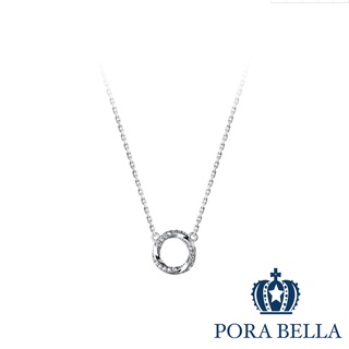 <Porabella>925純銀鋯石項鍊 莫比烏斯環碎鑽項鍊 簡約純銀輕奢小眾設計感 鎖骨鍊 Necklace