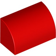 LEGO 6252037 37352 紅色 1x2 弧形磚 Brick Curved Top