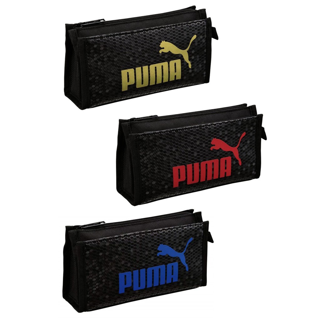 日本限量版 PUMA 筆袋 彪馬蜂巢紋鉛筆盒收納袋 運動款雙層鉛筆盒 970PMGL-1500 970PMRD-1500