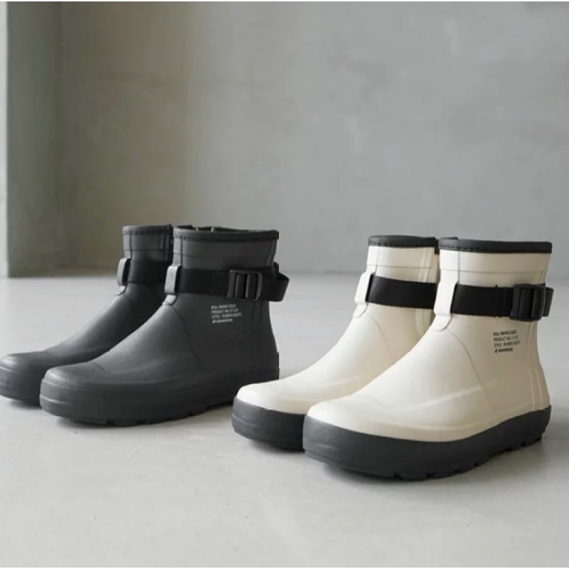 新款 日本直送男女 MoonStar 810s / MARKE MODIE扣環質感潮流設計感梅雨季橡膠工作靴 雨靴 雨鞋