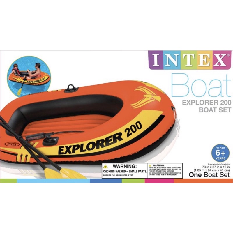 INTEX Explorer 200 Boat Set 二人船組附船槳、打氣筒