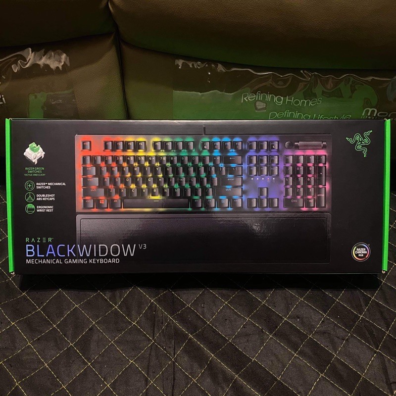 ::全新出清:: RAZER 雷蛇 BlackWidow V3 黑寡婦蜘蛛幻彩版 機械鍵盤 黑色 綠軸中文【無保固平輸】