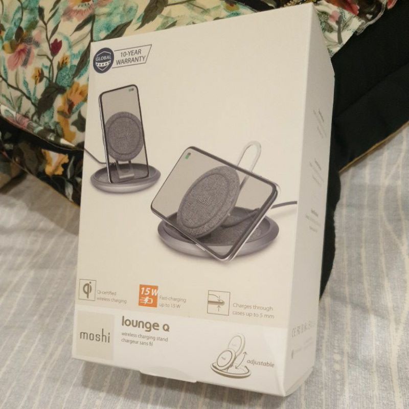 Moshi Lounge Q 直立可調式 無線充電盤 北歐灰 15W快充 高質感 無線充電 快充（台北高雄可聊聊面交）