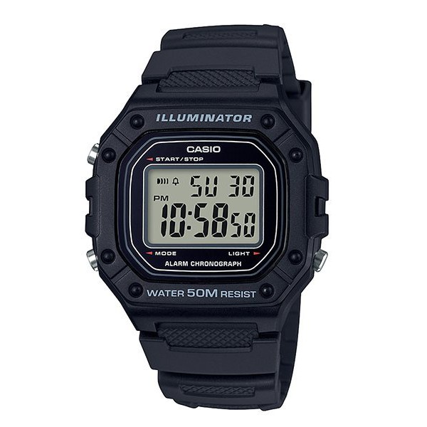 附發票 實體店面 台灣卡西歐公司貨【時間光廊】CASIO 卡西歐 鬧鐘 秒錶 防水 W-218H-1A
