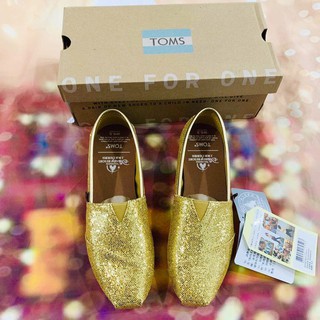 （現貨）上海迪士尼 TOMS 貝兒 公主系列 亮片 休閒鞋 平底鞋 帆布鞋 懶人鞋 童鞋