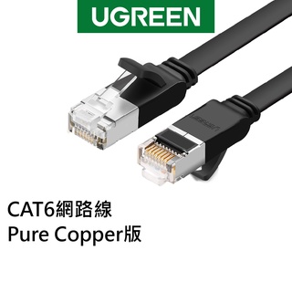 綠聯 CAT6 高速網路線 0.5~10公尺 1000Mbps 扁線 純銅線芯 金屬接頭 RJ45 福祿克認證 黑色