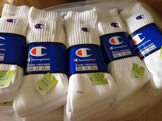 *Mars*全新真品*超搶手 日本 CHAMPION SOCKS 長襪 襪子 [一組3足] 白 23~25 cm