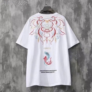 ஐ❖2022年夏季新款國潮民族風刺繡短袖t恤男中國風圓領百搭打底衫男