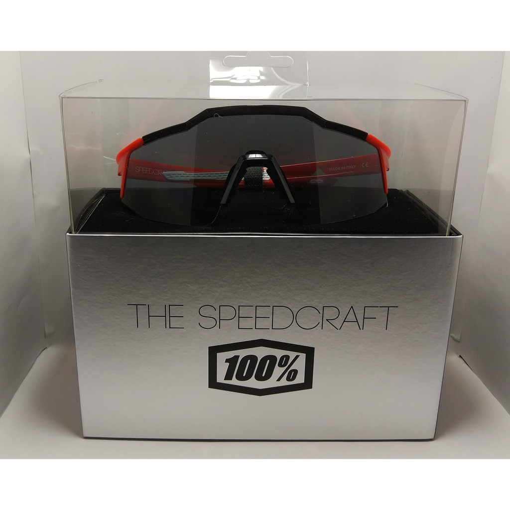 100% Speedcraft Short Lens 紅黑框 (短版)