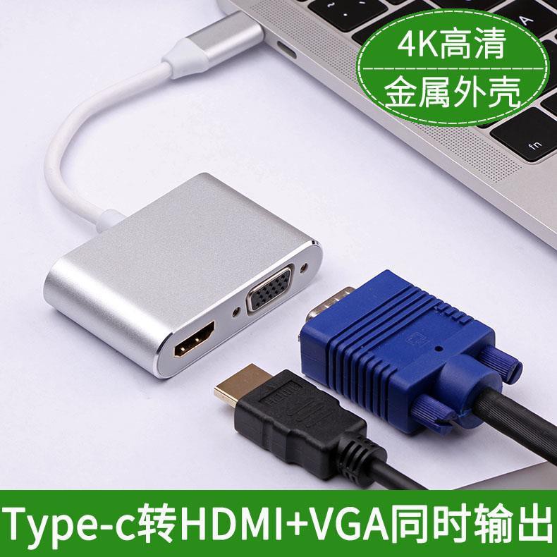 現貨秒發type-c转HDMI VGA适用苹果电脑macbook笔记本USB-C转接头投影仪接