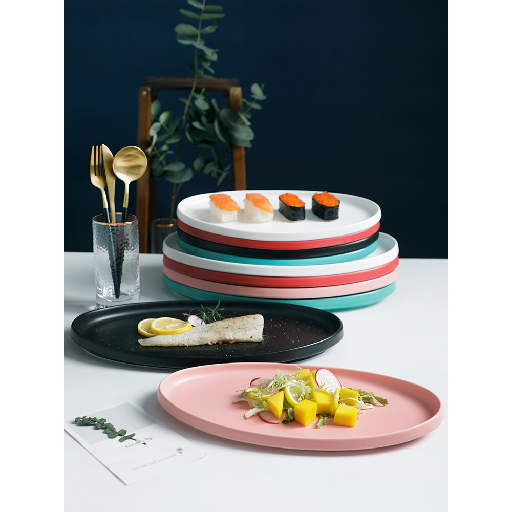 新款大號魚盤子創意陶瓷盤子家用北歐網紅蒸魚盤子菜盤沙拉壽司盤