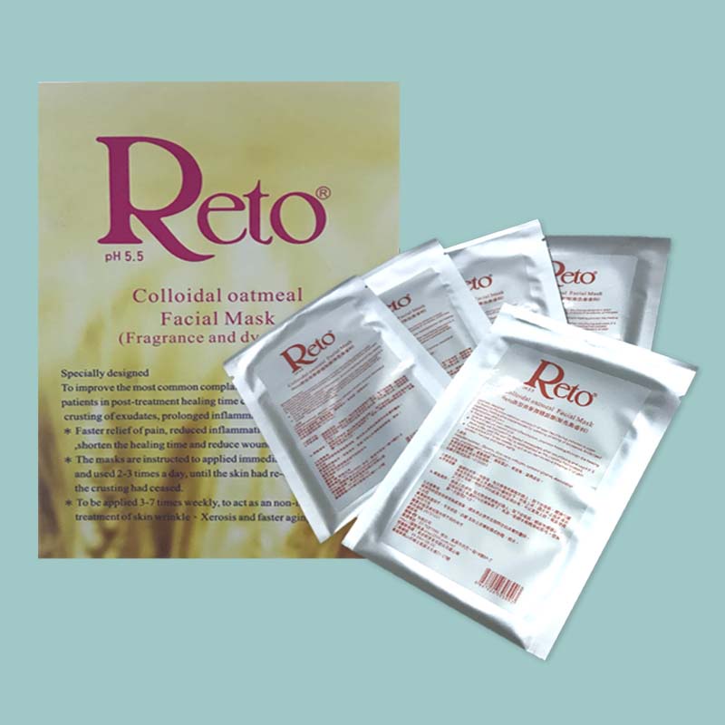 【Reto】原型燕麥膠體面膜 ｜ 5片/盒裝 ｜ 美身 ｜ 無色素 ｜ 無香料 ｜ 高濃縮保濕因子 ｜ 保濕滋潤