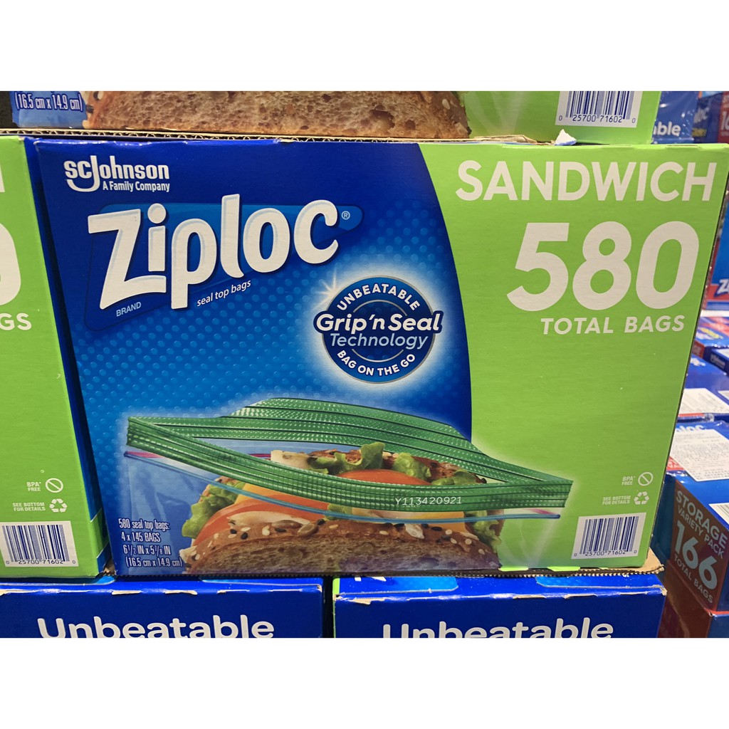 有發票 Ziploc 可封式三明治保鮮袋 / 拉鍊式保鮮夾鏈袋  / 雙層夾鏈冷凍保鮮袋-小 / 雙層夾鏈冷凍保鮮袋-大