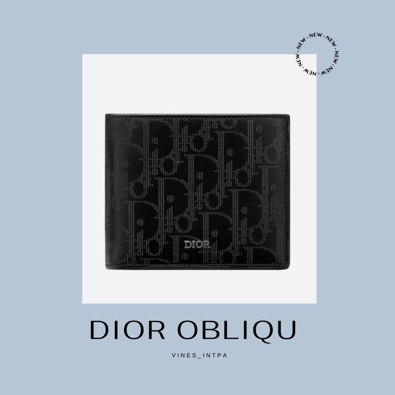 Dior 男短夾  黑Dior Oblique Galaxy 光滑小牛皮✨預購