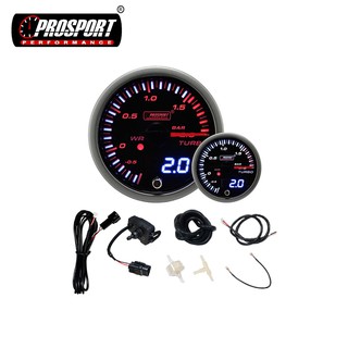 PROSPORT 52mm數位指標雙顯示 白/琥珀 水溫 油溫 渦輪 油壓 電壓 排溫