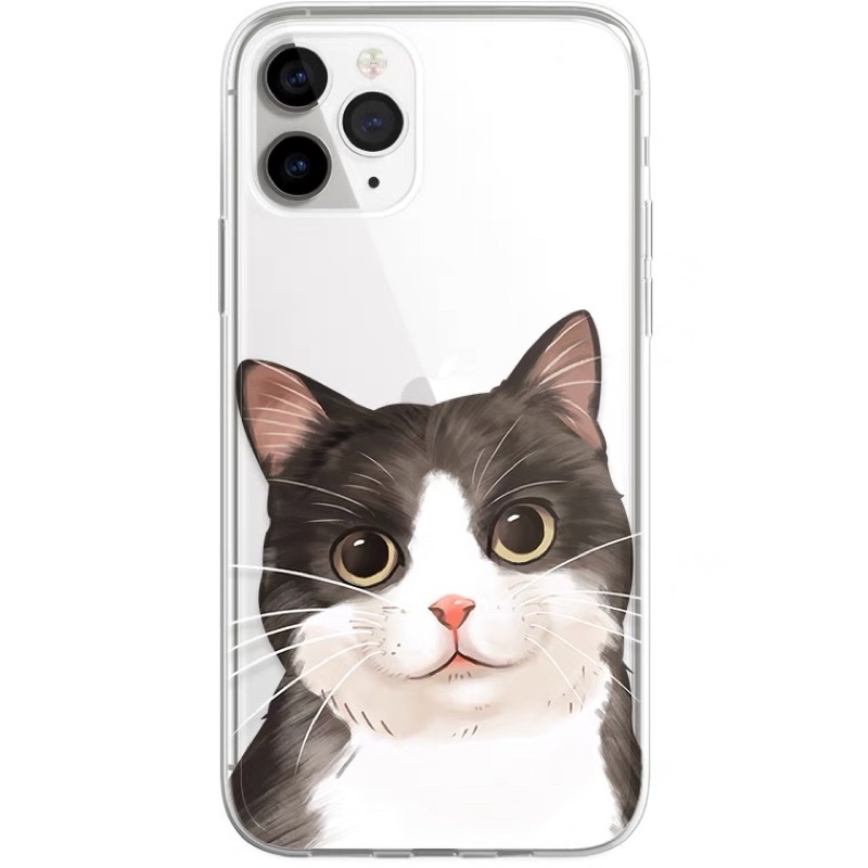 iPhone 13 手機殼 保護殼 貓奴 賓士貓 乳牛貓 黑白貓 iPhone 12 apple cat
