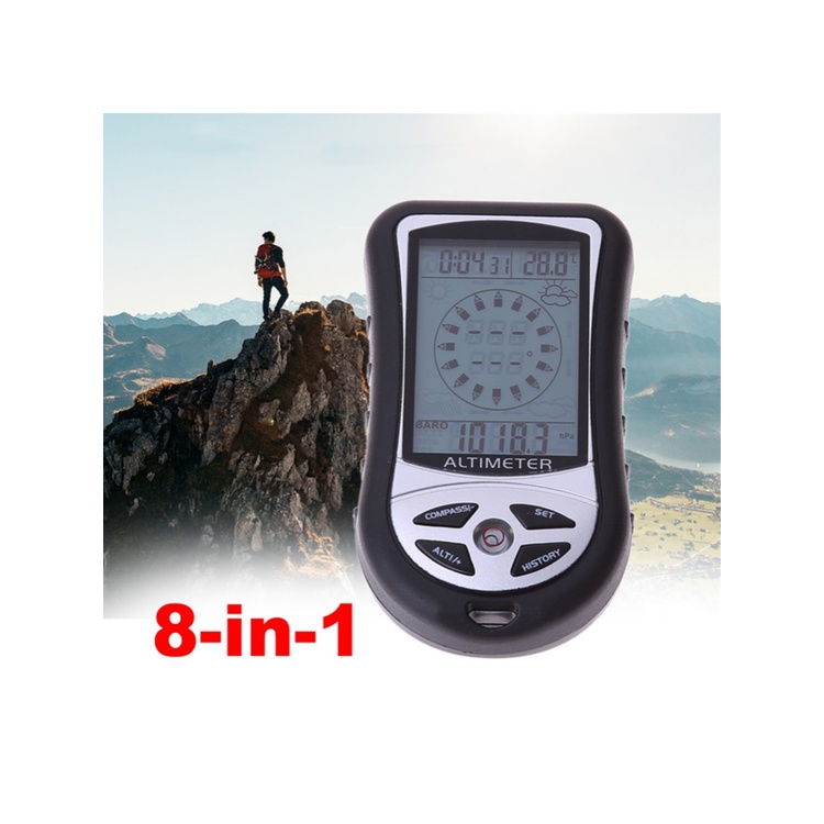 指南針 手持式高度計登山多功能指南針氣壓計海拔錶溫度計戶外釣魚旅遊
