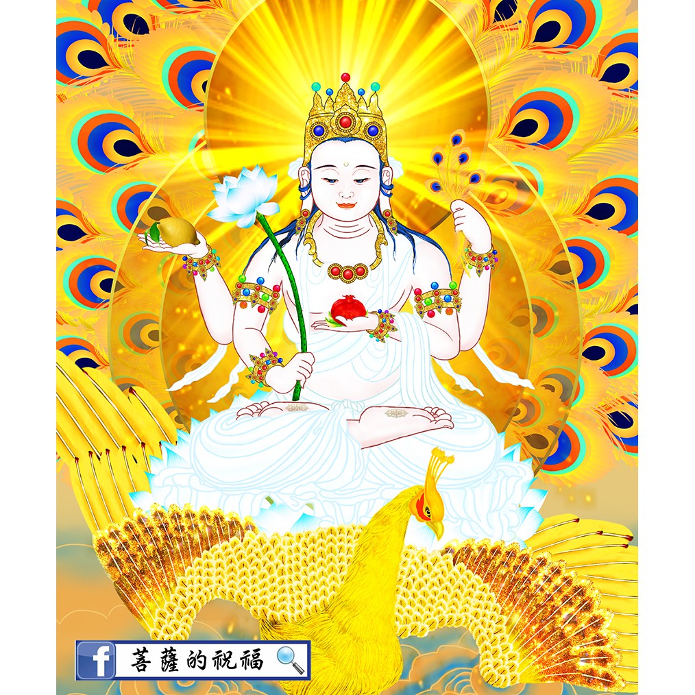小 孔雀明王29 7 Cm X21 Cm 尺寸 畫芯 孔雀佛母真言宗天台宗東密台密唐密 蝦皮購物