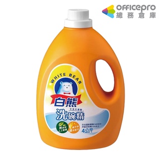 白熊 軟性洗碗精 4000cc 桶 天然 不傷手 洗潔精 超取限1瓶｜officepro總務倉庫