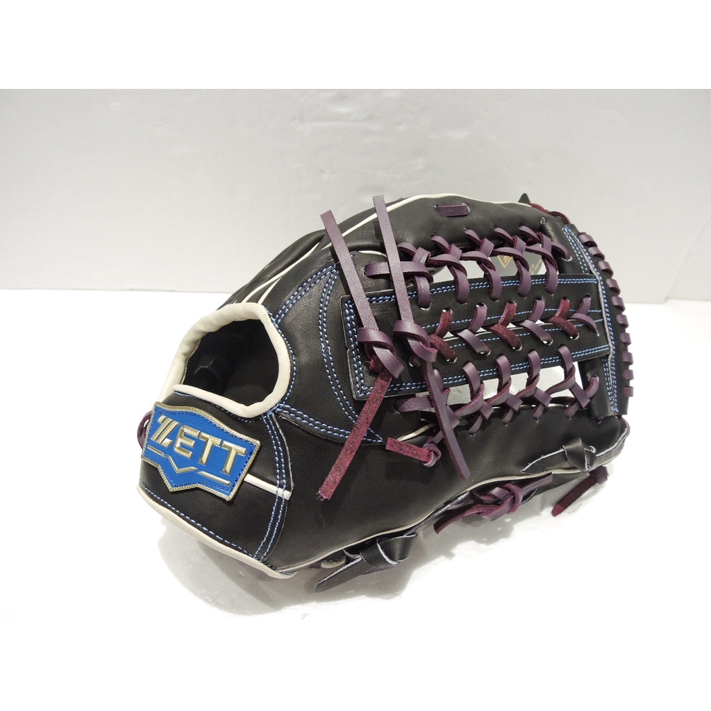 日本品牌 ZETT 硬式 棒球手套 壘球手套 外網檔 野手手套 黑/紫(BPGT-33237)附贈手套袋
