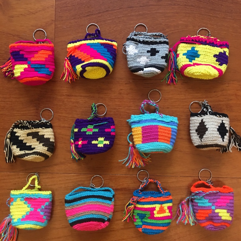 瓦尤哥倫比亞wayuu手工編織迷你小吊飾包