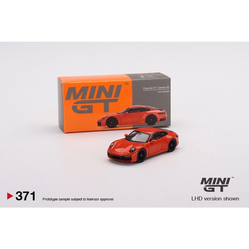 &lt;阿爾法&gt;MINI GT No.371 Porsche 911 (992) Carrera 4S Lava Orange