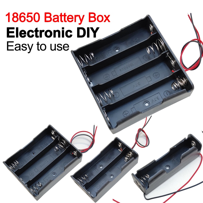 全新 18650 移動電源盒 1X 2X 3X 4X 18650 電池座收納盒盒 1 2 3 4 槽電池盒帶導線