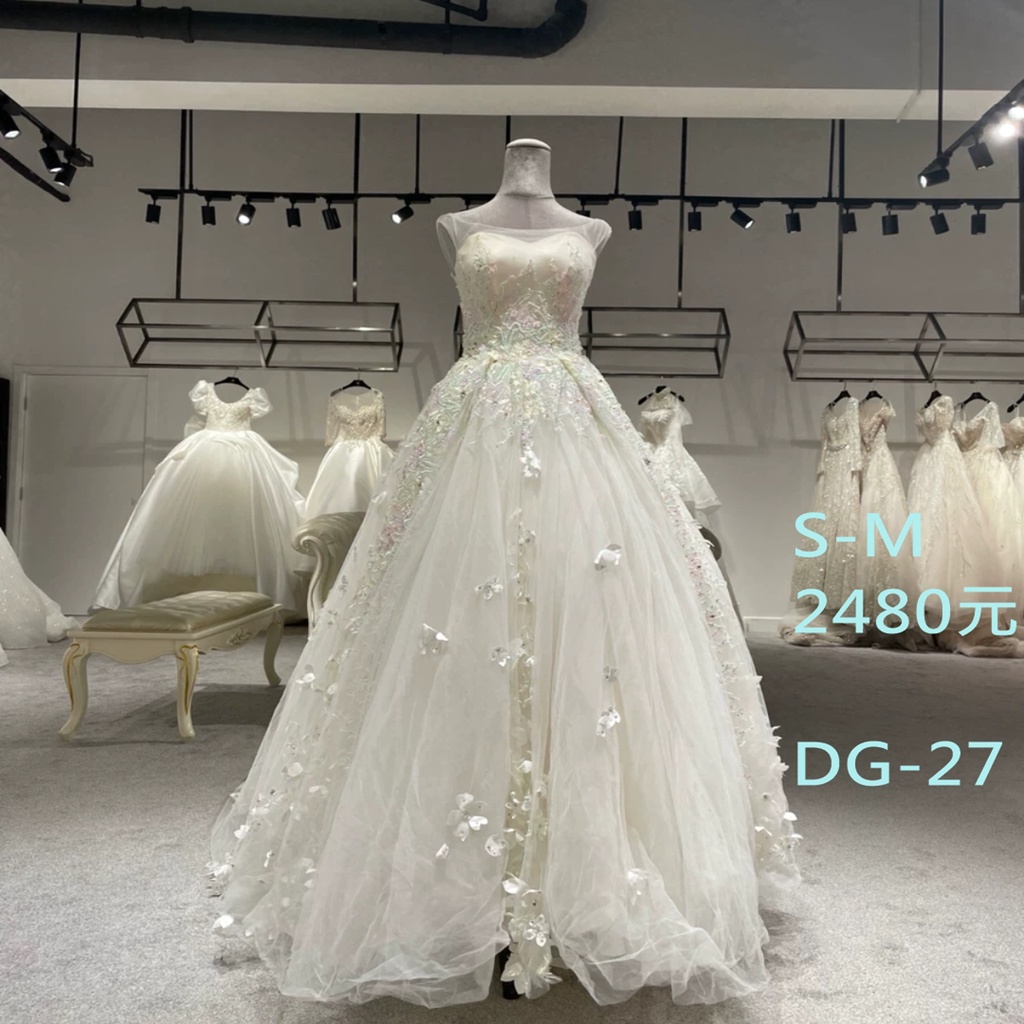 二手婚紗😍一折拍賣，手工白紗系列，自助婚紗首選精品DG-27-  #新娘禮服