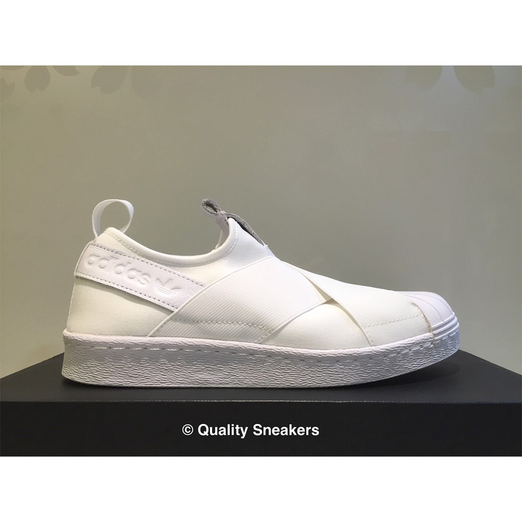 Quality Sneakers - Adidas Superstar Slip On W 全白 貝殼鞋 交叉 繃帶鞋 S81338