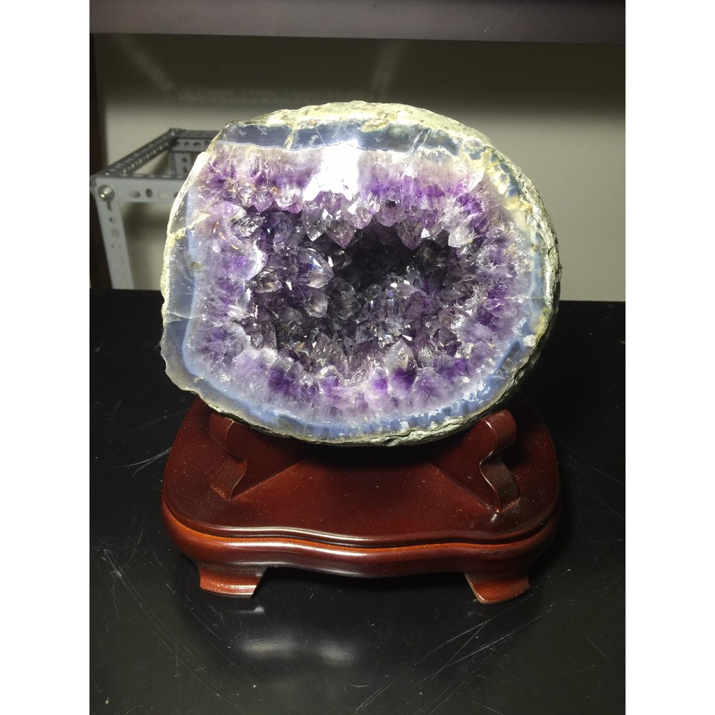 晶洞 烏拉圭 紫晶洞 鈦晶洞 土型 5.8公斤 原皮原礦 水晶花 二次結晶 巴西 洞深 稀有 避邪  招財 天然 紫水晶