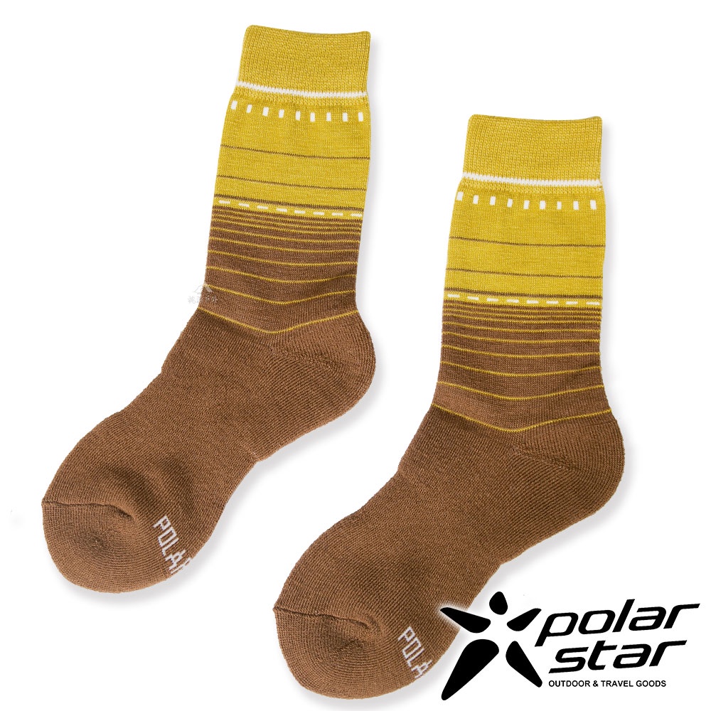 【PolarStar】美麗諾羊毛保暖襪『黃綠』P21634