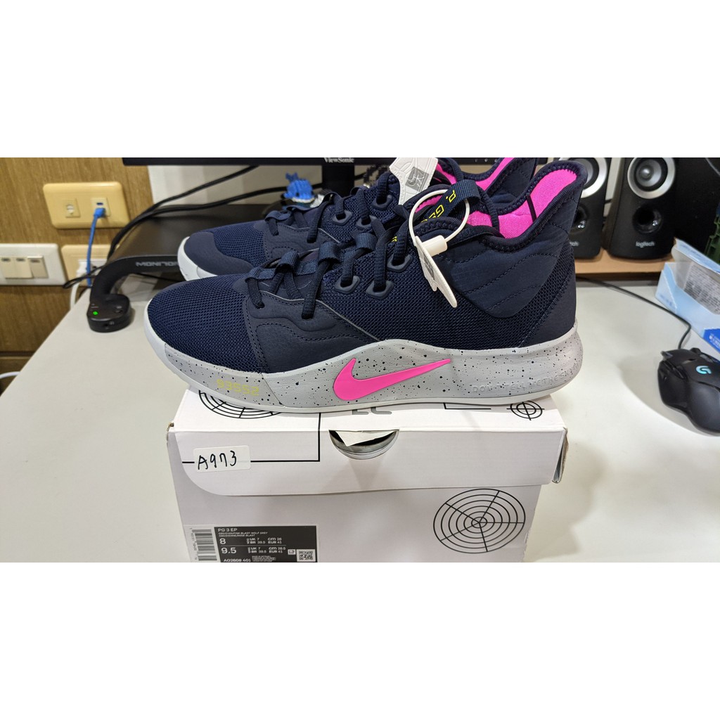 NIKE PG3 US8 深藍色 AO2608-401