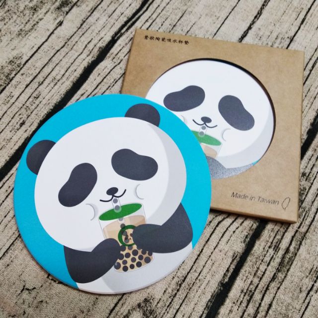 貓熊 熊貓 panda 圓仔 陶瓷 杯墊 喝珍奶