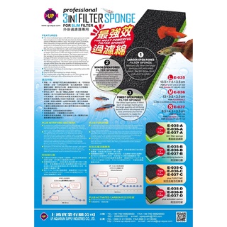 📣瘋狂水族📣 台灣 UP 雅柏 外掛過濾器專用 三合一 專業級過濾棉 硝化菌 去毒活菌酵素 活性碳