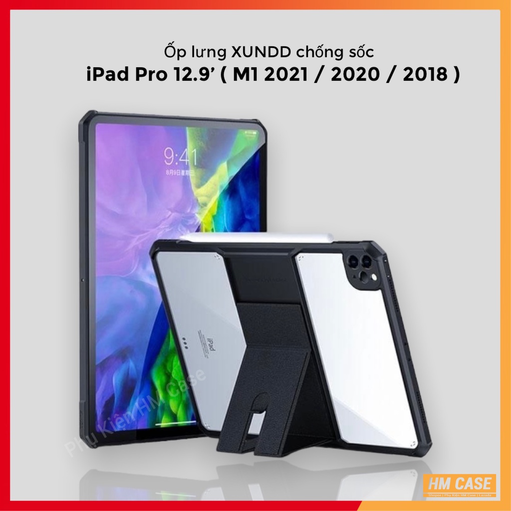 Xundd iPad Pro 12.9' (M1 2021 / 2020 Case) 防刮、防震、TPU 擋板、支架背面