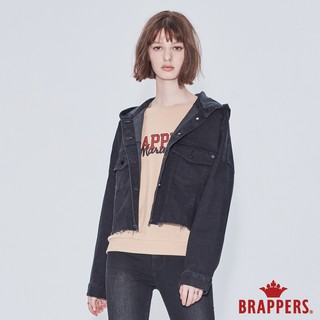 BRAPPERS 女款 BOY FRINED外套系列-寬版落肩連帽外套-黑