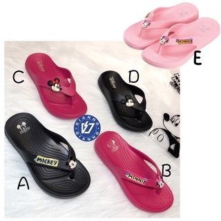 帝安諾-實體店面-Disney Mickey Mouse 迪士尼 米奇 米妮 童 夾腳拖鞋 黑 桃粉 006119385