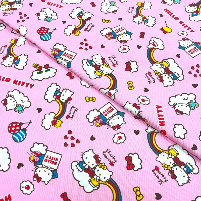 豬豬日本拼布 三麗鷗  Hello Kitty 彩虹 厚棉布料材質