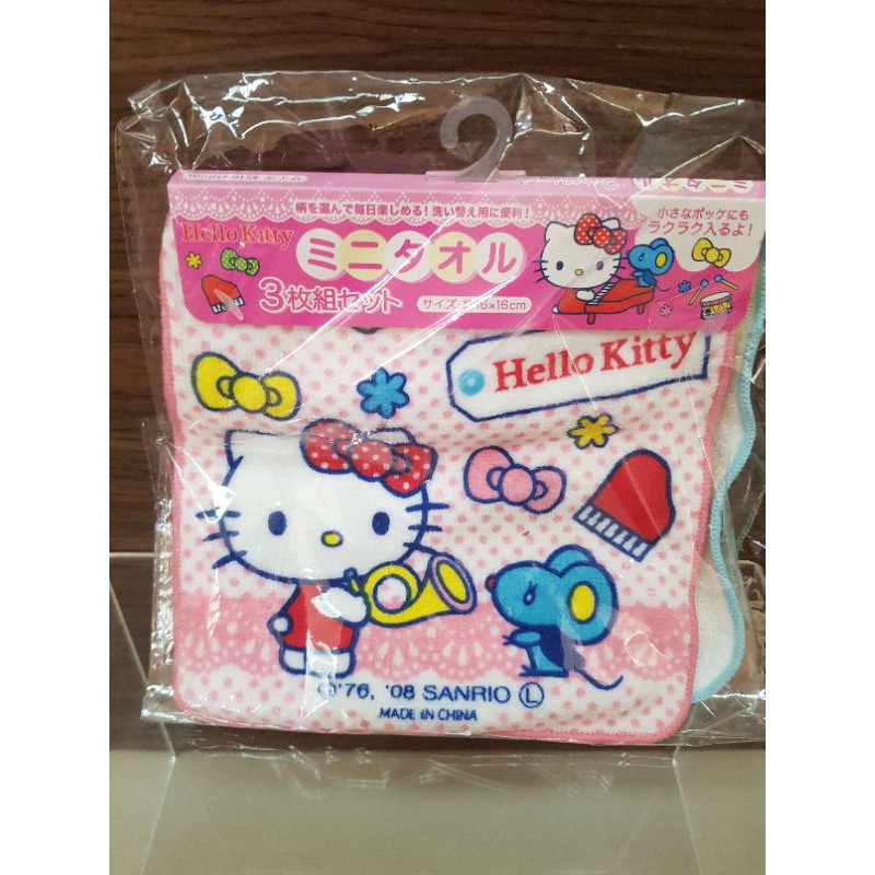 Hello Kitty 小方巾 小手帕 迷你毛巾（3入） 熱帶水果鳥