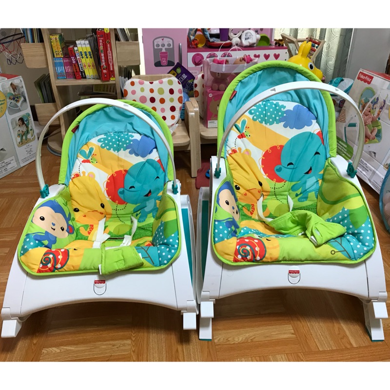 免運👈Fisher-Price費雪-熱帶雨林可攜式兩用震動安撫躺椅(搖椅)