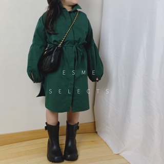 [臺灣出貨]童裝實拍｜女童3WAYS包釦棉質澎澎袖長款襯衫｜小童長版襯衫 女童連身裙 女孩洋裝 襯衫外套 外套 開衫
