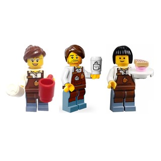 LEGO 樂高 咖啡店員組 共三隻 皆含手持物 人偶包 60097 樂高玩電影 10255 集會廣場 描述有品項狀況