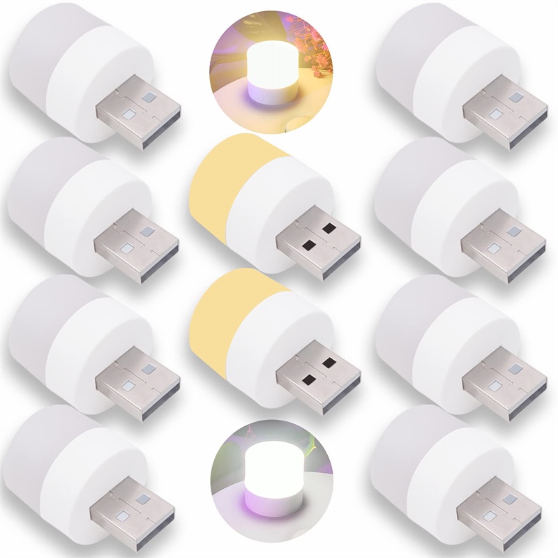 10 件裝 USB LED 燈軟七彩燈護眼小夜燈 LED 檯燈 USB 燈 USB 燈 Lampu