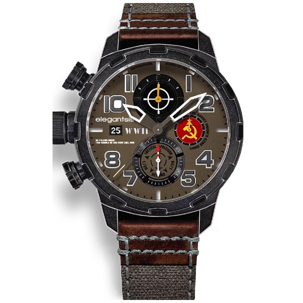elegantsis 愛樂時二戰蘇聯 JF48WWII 收藏家腕錶/48MM (ELJF48QS-6B01LC)