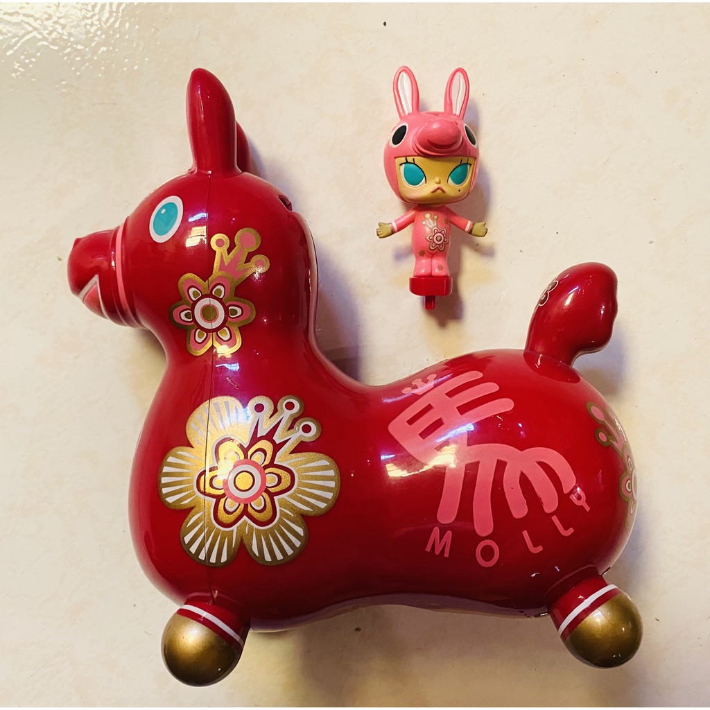 現貨免運 全家14年馬年限定款深粉紅色版rody Molly 跳跳馬和茉莉女孩公仔存錢筒 蝦皮購物