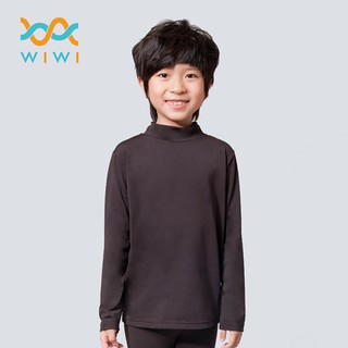 【WIWI】MIT溫灸刷毛立領發熱衣(經典黑 童100-150)0.82遠紅外線 迅速升溫 加倍刷毛 3效熱感 輕薄顯瘦
