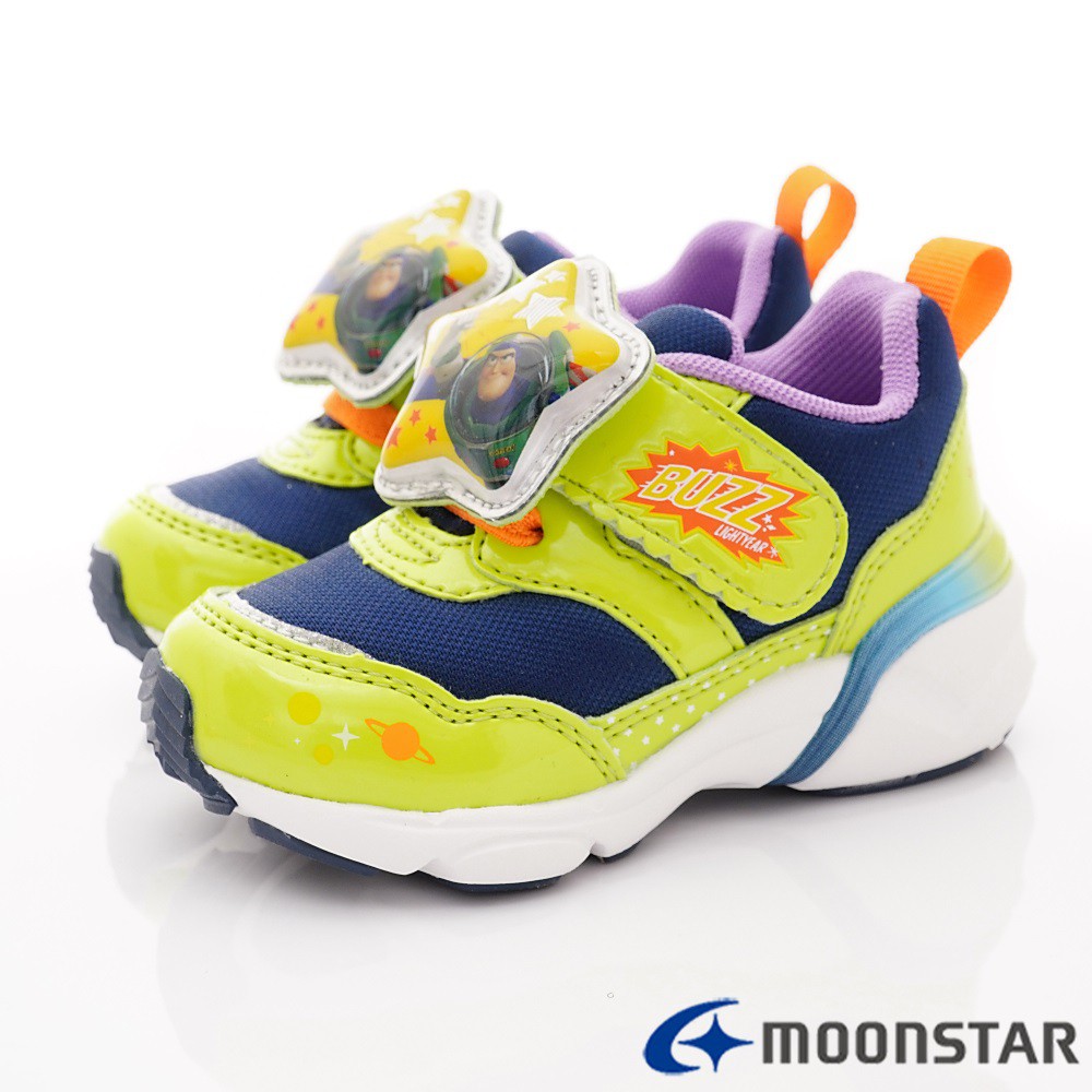 日本月星Moonstar機能童鞋 玩具總動員聯名電燈鞋款 12497綠(中小童段)零碼15cm